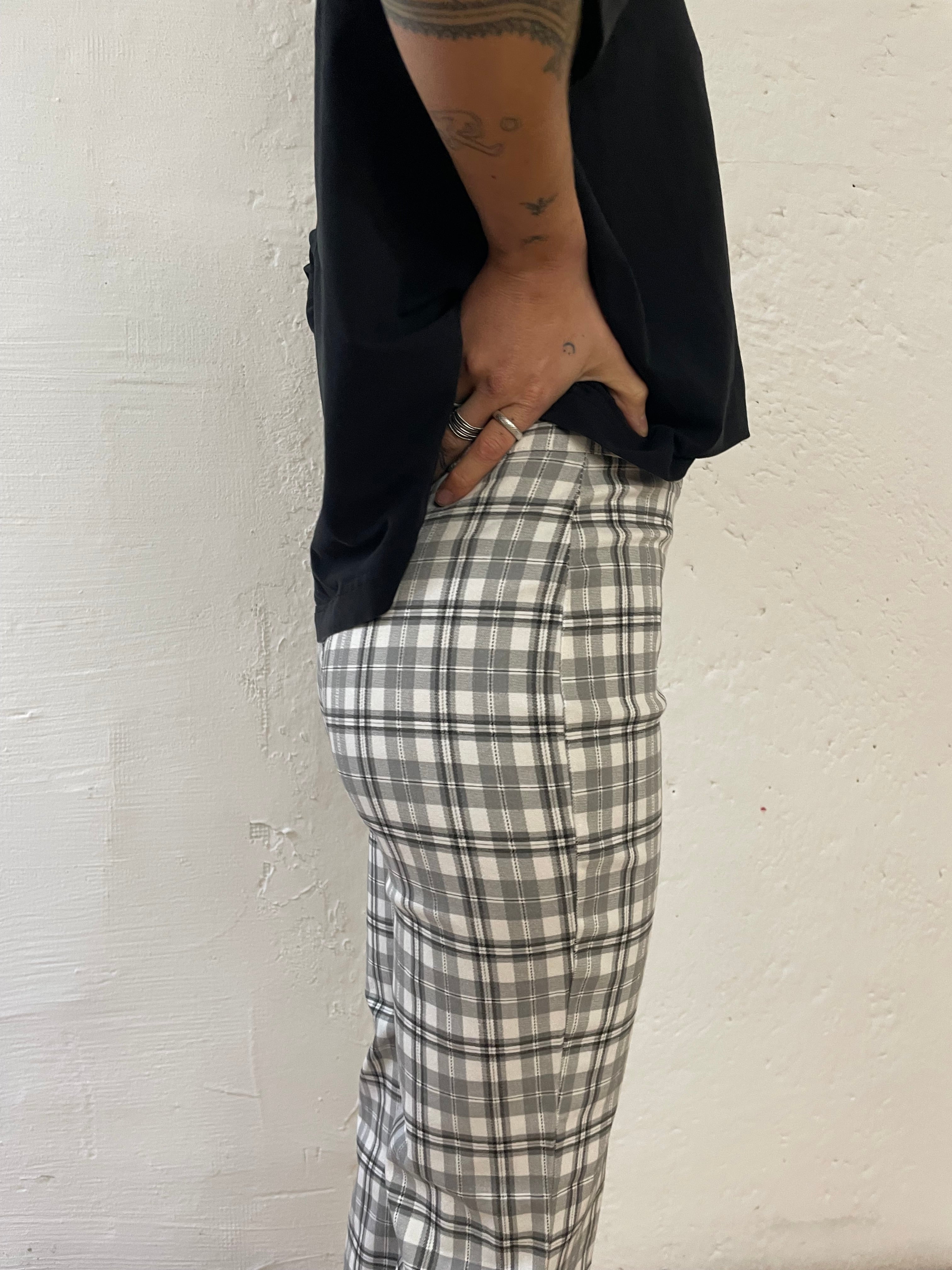 Flared Slim Fit Trousers – Made in France White/Grey – S