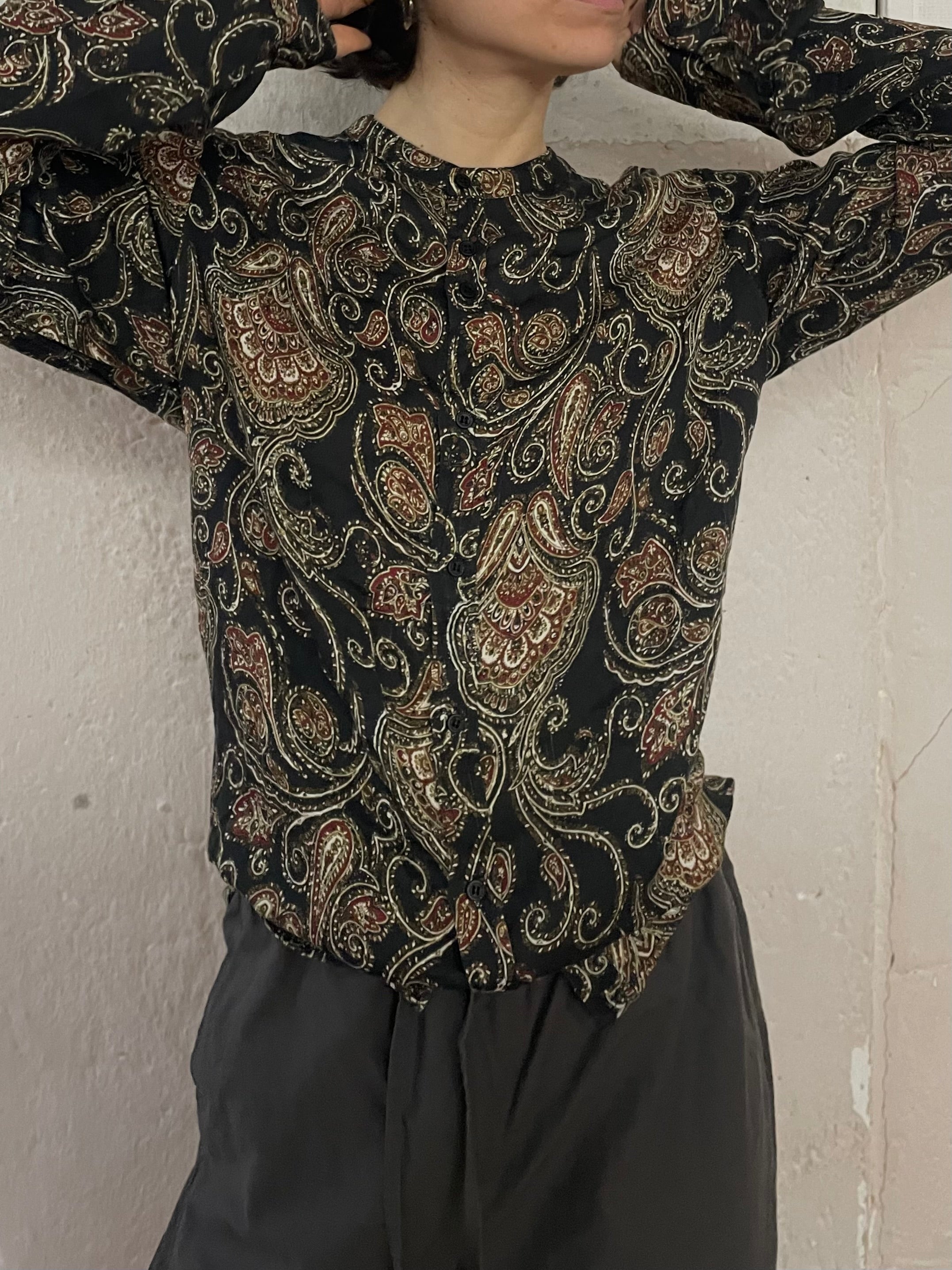 Gemusterte Bluse im Tshirt Stoff - Kleiderhaufen - Default Title