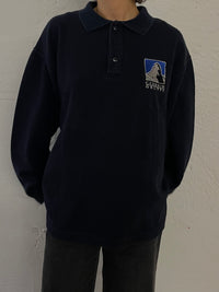 Polo Pullover Oversized Black Front Patch –  L