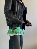 Skirt Vintage UNIQUE PIECE Blue Handmade Elephant Motif Layering Unique Women – M