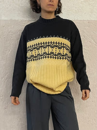 Cozy Vintage Sweater Yellow & Brown - Kleiderhaufen - Default Title