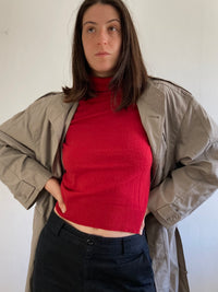 Coat Vintage Trench Tailored Spring Grey Unisex – M/L
