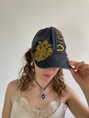 Cap Vintage Black Gold Adjustable Washed Strapback Unisex – One Size