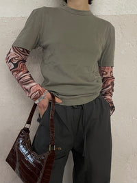 Graugrünes T-Shirt - Kleiderhaufen - Default Title