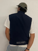 Vintage RACE Vest Sport Blue Lightweight Layering – L