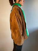 Jacket Vintage Oversized Leather Light Brown Unisex – L