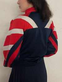 Vintage Track Jacket Blue Red White – M