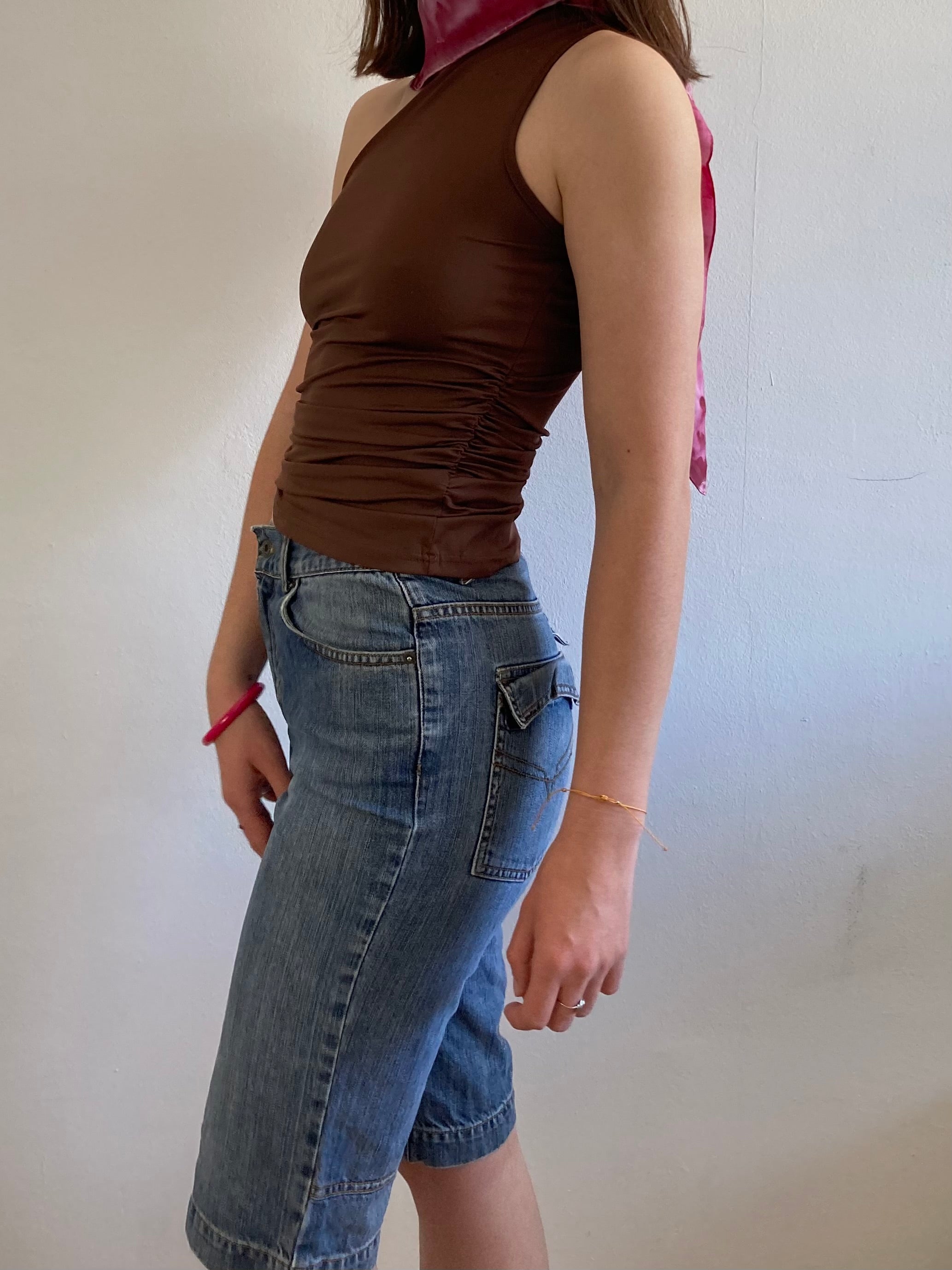Top Tank Slim Fit Elastic Summer Brown Women – S/M