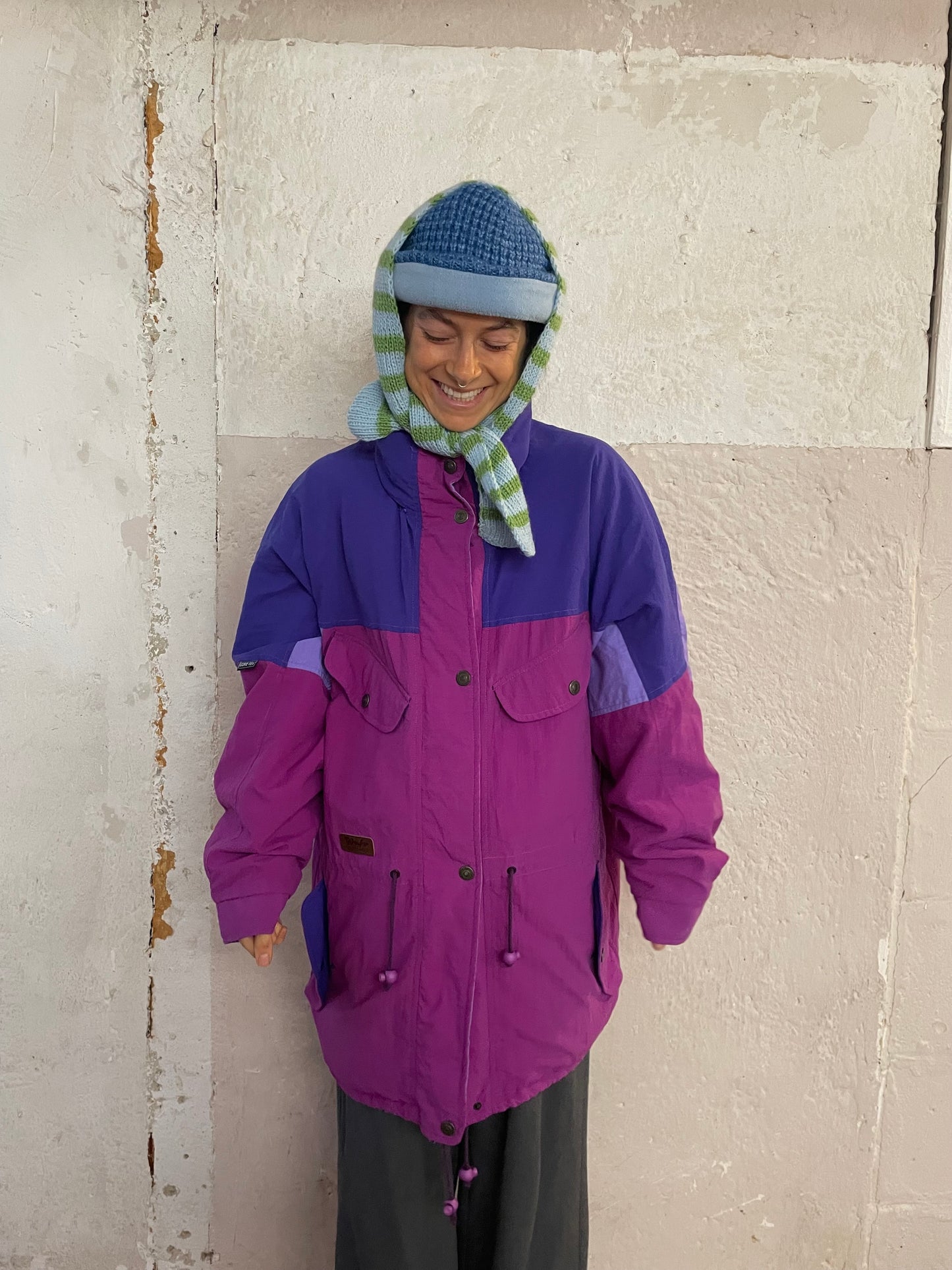 Retro Winter Jacket With a wrap-around Hood