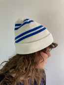 Beanie Vintage White Blue Washed Unisex – One Size