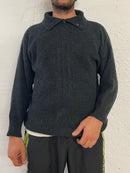 Vintage Paco Calvari Sweater Dark Grey High Neck Wool & Acrylic – M/L