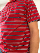 Polo Shirt Paul & Shark Red & Black Striped Cotton – XL