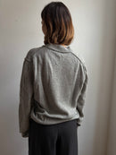 Wool V-Neck Sweater Grey Unisex - L