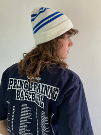 Beanie Vintage White Blue Washed Unisex – One Size
