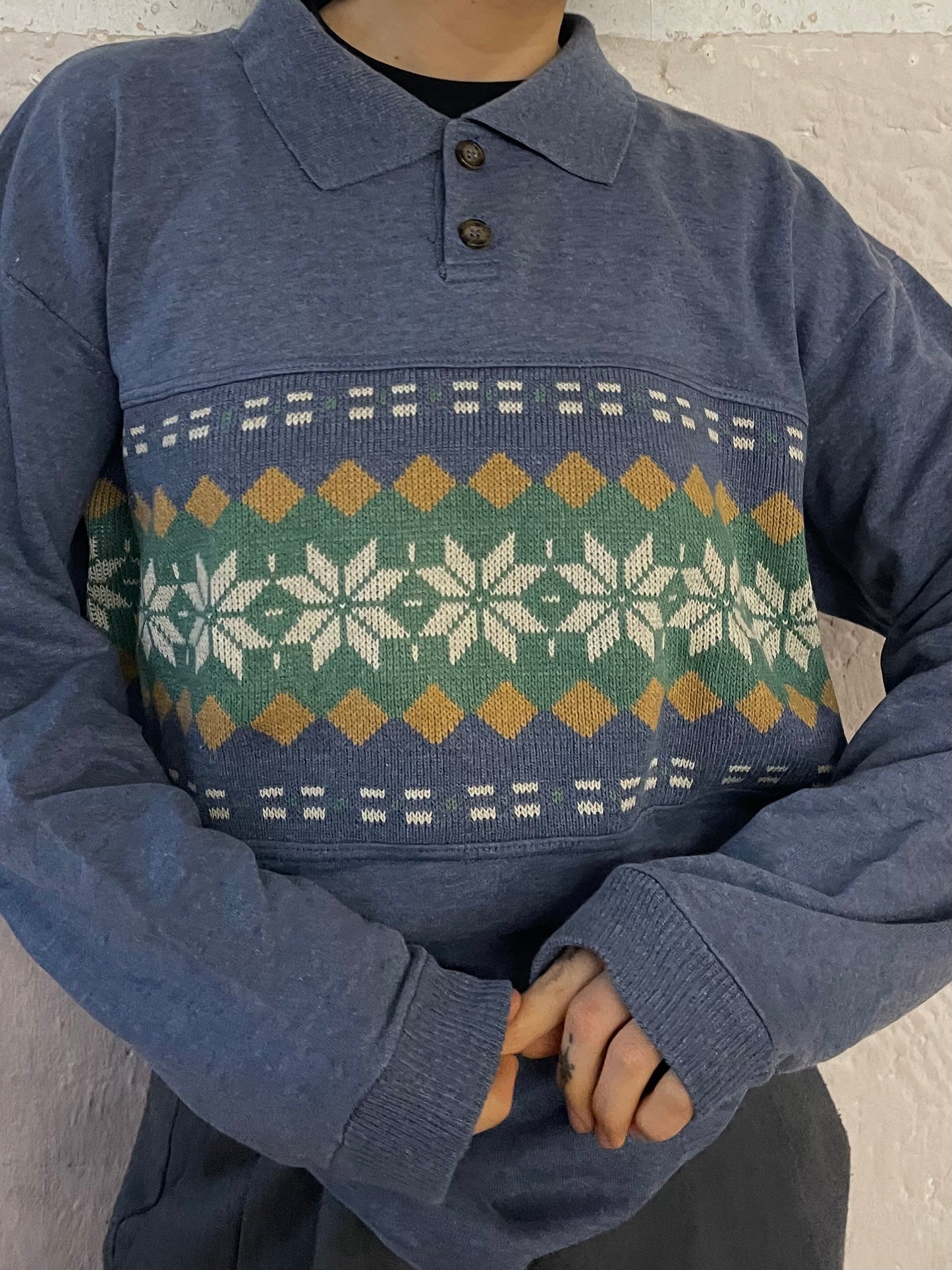 Old Retro Unisex Sweater with Polo Collar