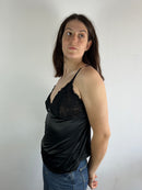 Spaghetti Top Vintage See Trough Summer Black – M