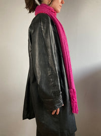 Coat Vintage Leather Jacket Skiner’s Black Coat – M/L