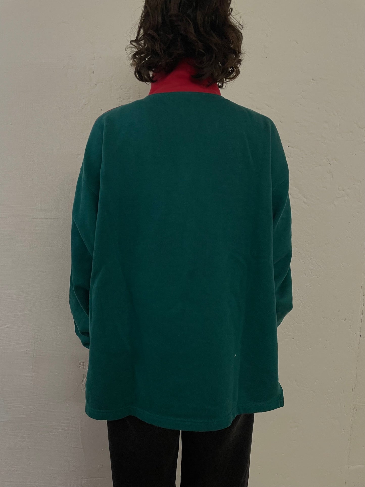 Vintage Touropa Zip Sweater Multicolor Black & Red & Green – L