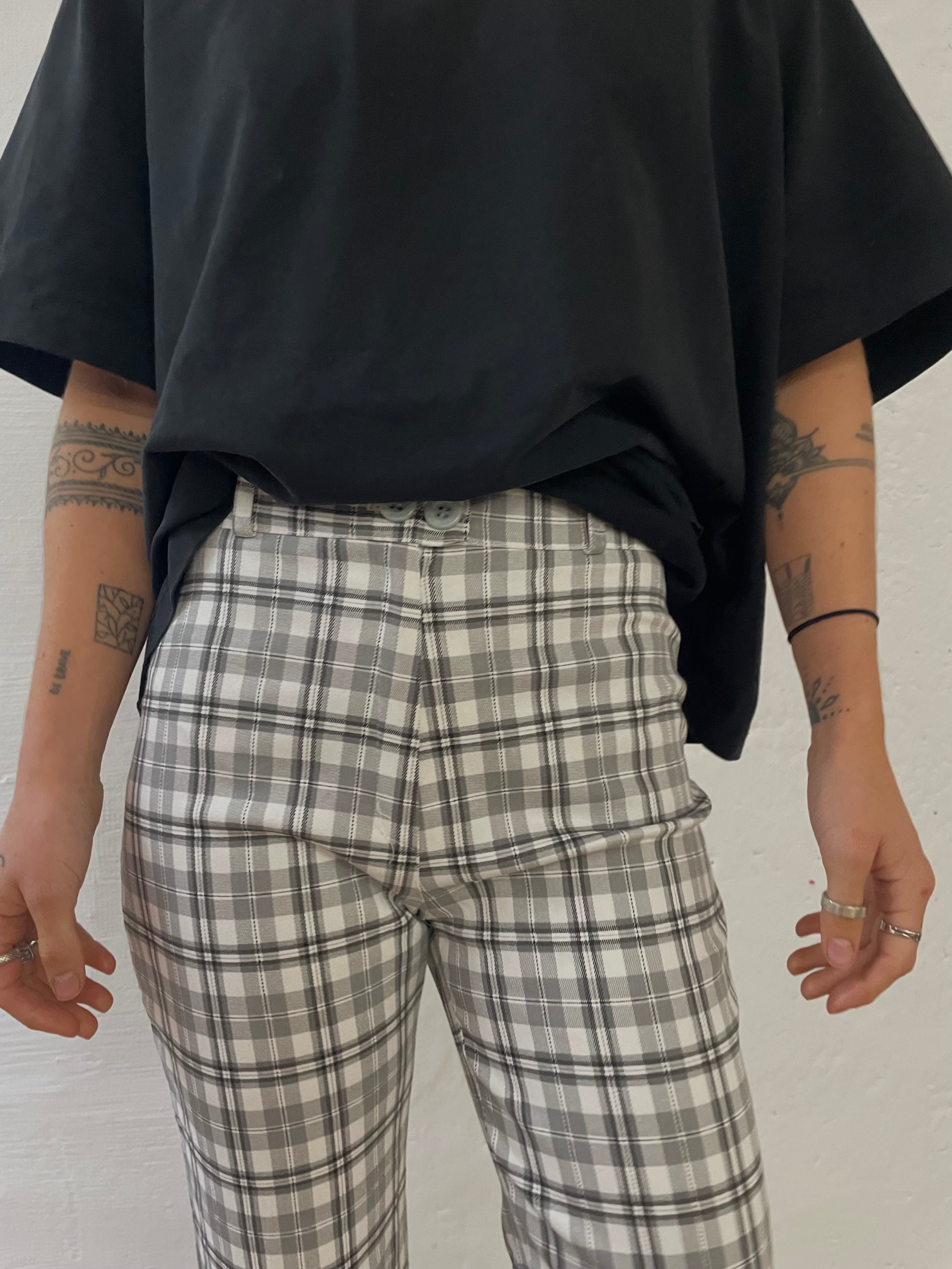 Flared Slim Fit Trousers – Made in France White/Grey – S