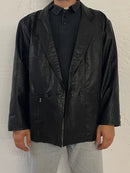 Vintage Montes Leather Jacket Black Genuine Leather – L
