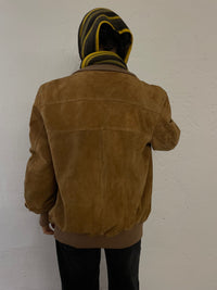 Vintage Leather Jacket Light Brown Unisex Made in Italy – M