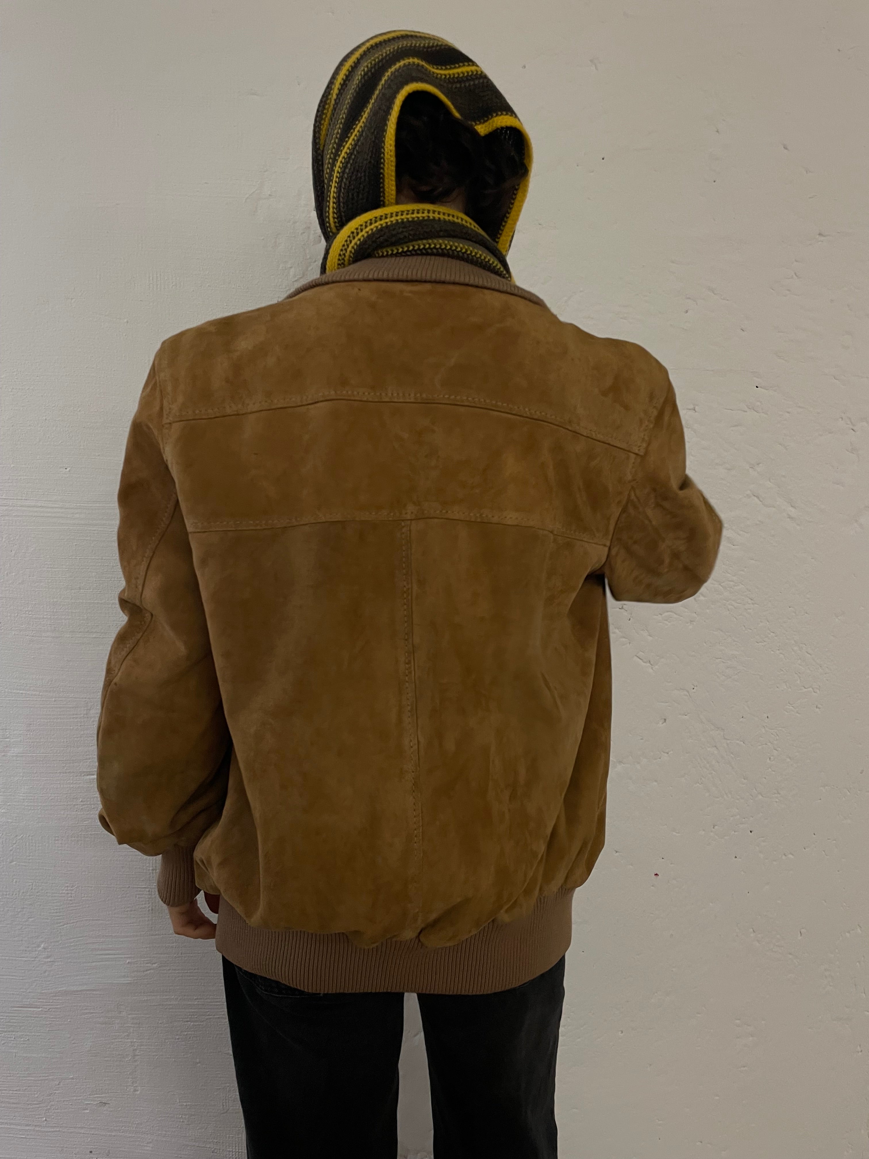 Vintage Leather Jacket Light Brown Unisex Made in Italy – M