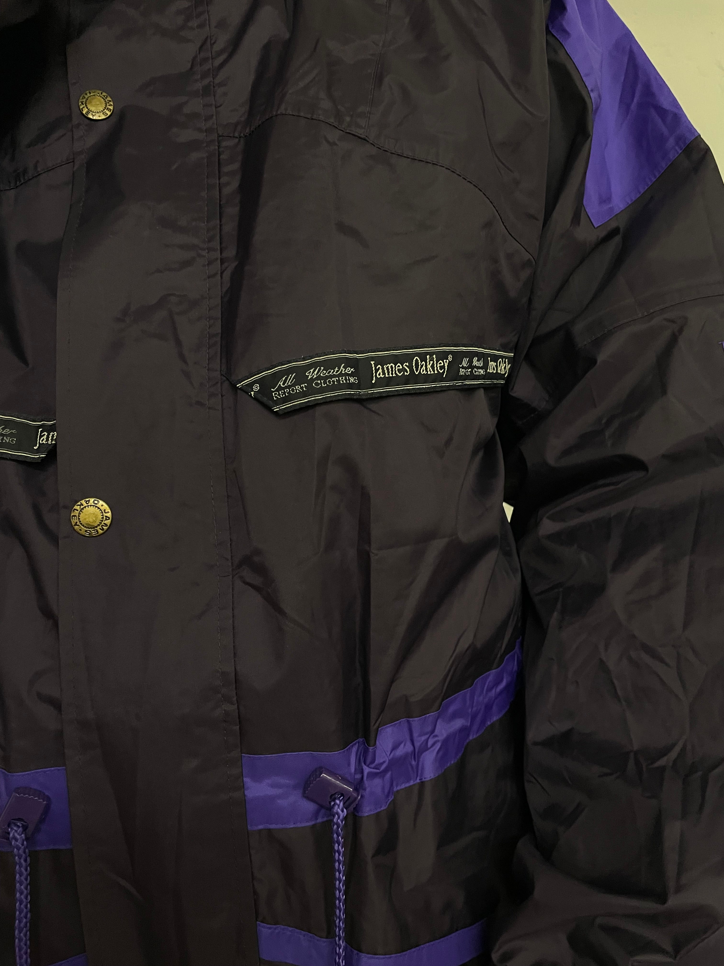 Vintage James Oakley Rain Jacket Hooded Purple – XL