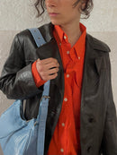 Vintage Schokobraun Ledermantel M