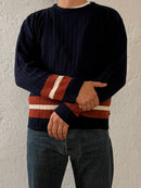 Vintage Pullover Stan’s Blue Cotton Blend Longsleeve with Red Details Unisex – L