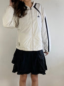 Track Jacket Vintage Adidas Sport Unisex White Cream Retro Fit Zip Jacket – L (fits like M)