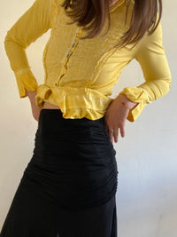 Blouse Vintage Made in Italy Button Detail Elegant Layering Women – M/L