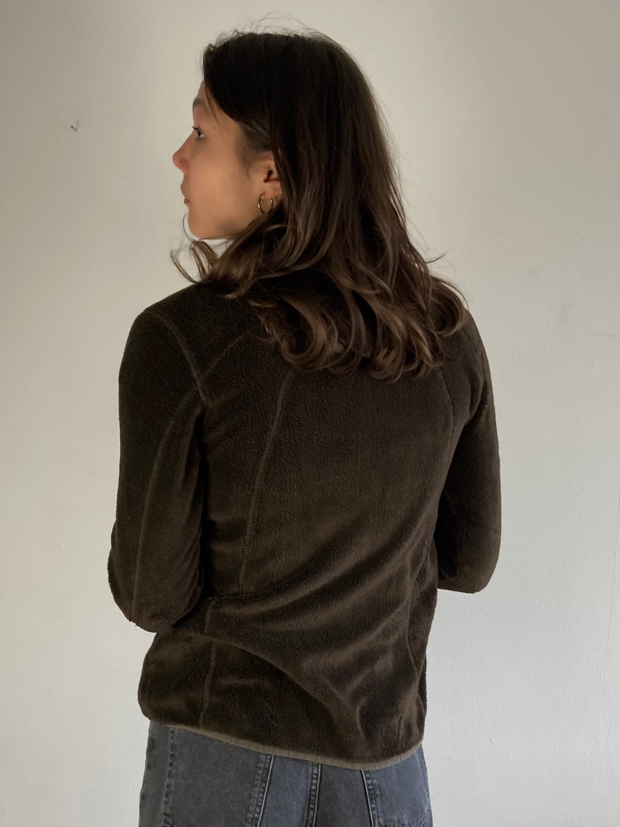Fleece Jacket Vintage Seeland Brown Outdoor Hunting Style Warm Layering – M