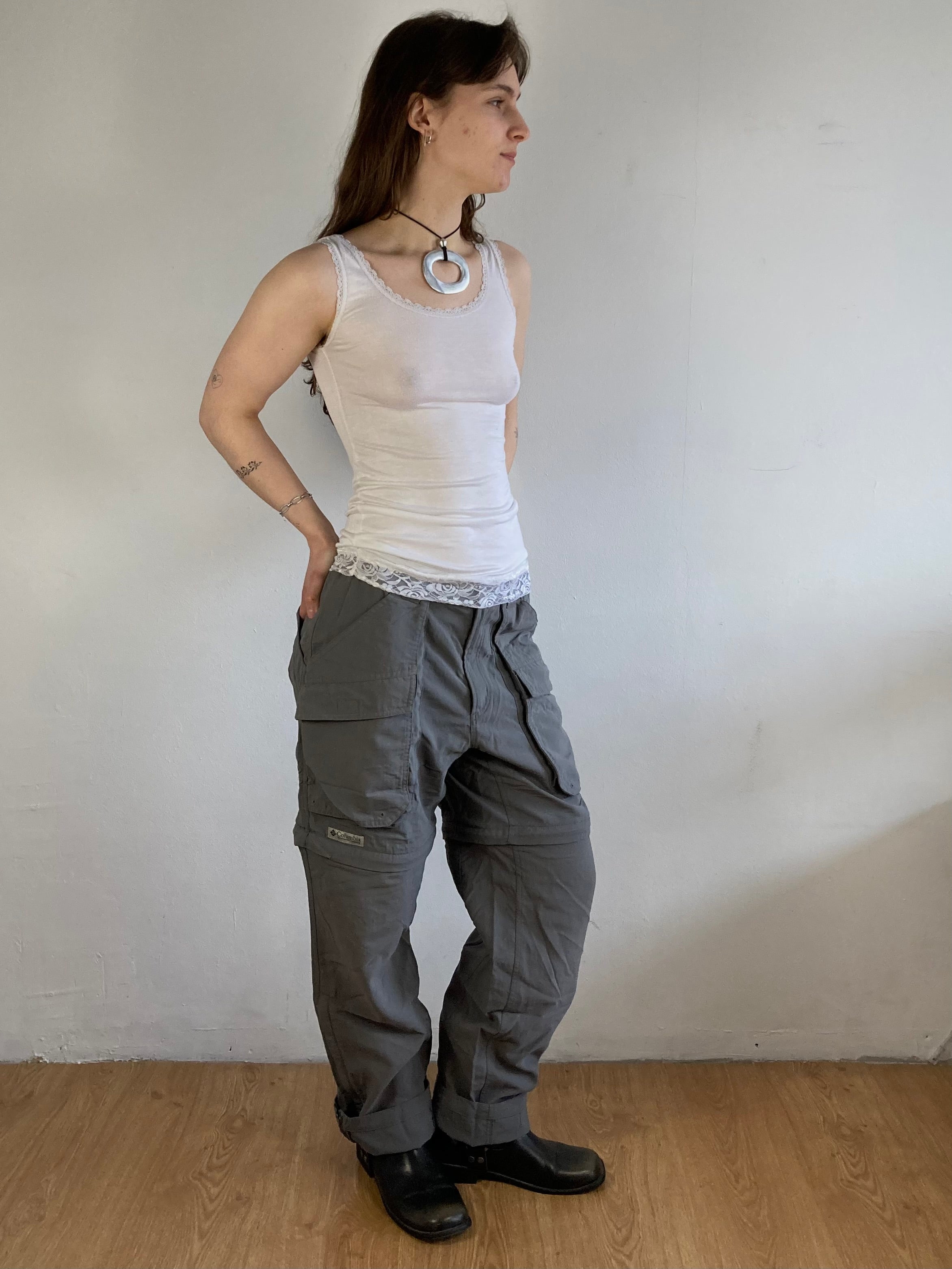 Pants Columbia Detachable Legs Trousers Unisex Dark Grey Straight Leg – S/M