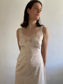 Dress Vintage Y2K Layering Slip Nightdress Lace Rose Cream  – M/L