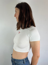 Top Y2K Future MILF Baby Tee White Slim Fit Women – S/M
