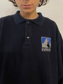 Polo Pullover Oversized Black Front Patch –  L