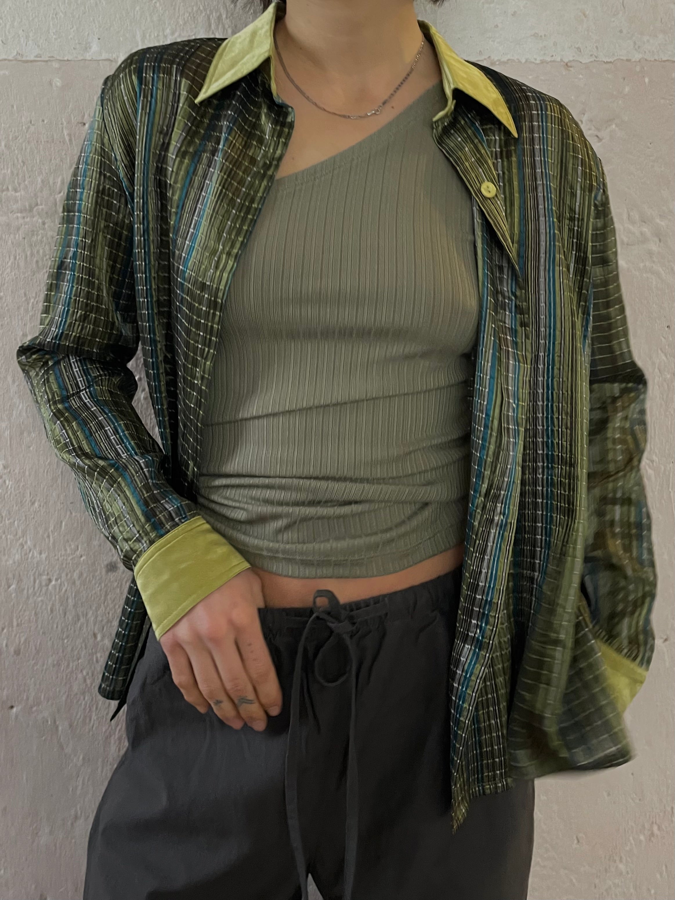 Langarm grüne Bluse - Kleiderhaufen - Default Title