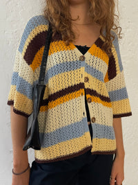 Strickjacke gestreift M