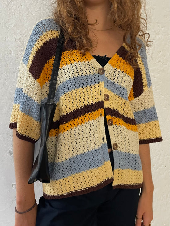Strickjacke gestreift M