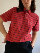 Polo Shirt Vintage Gant Striped Red Black Classic Unisex – M/L