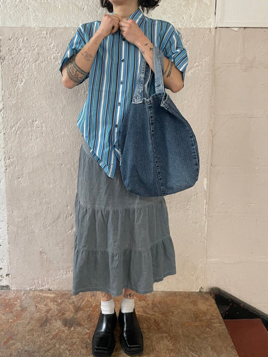 Blau/weiß Gestreiftes Hemd Size L