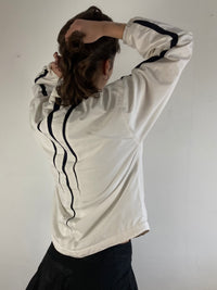 Track Jacket Vintage Adidas Sport Unisex White Cream Retro Fit Zip Jacket – L (fits like M)