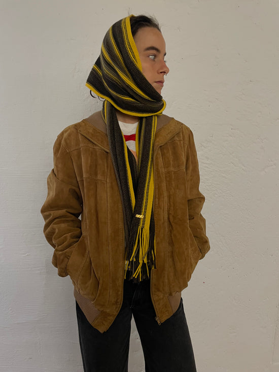 Vintage Leather Jacket Light Brown Unisex Made in Italy – M