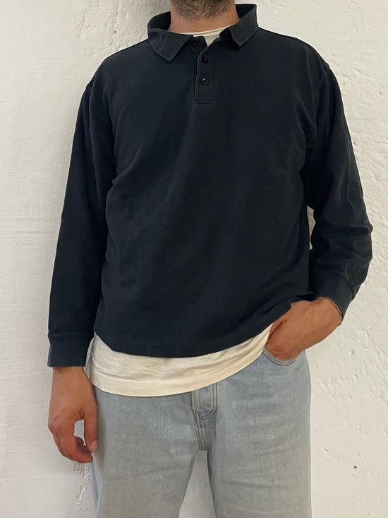 Modern Style Bourbon Polo Shirt – Black – Long Sleeve – XL