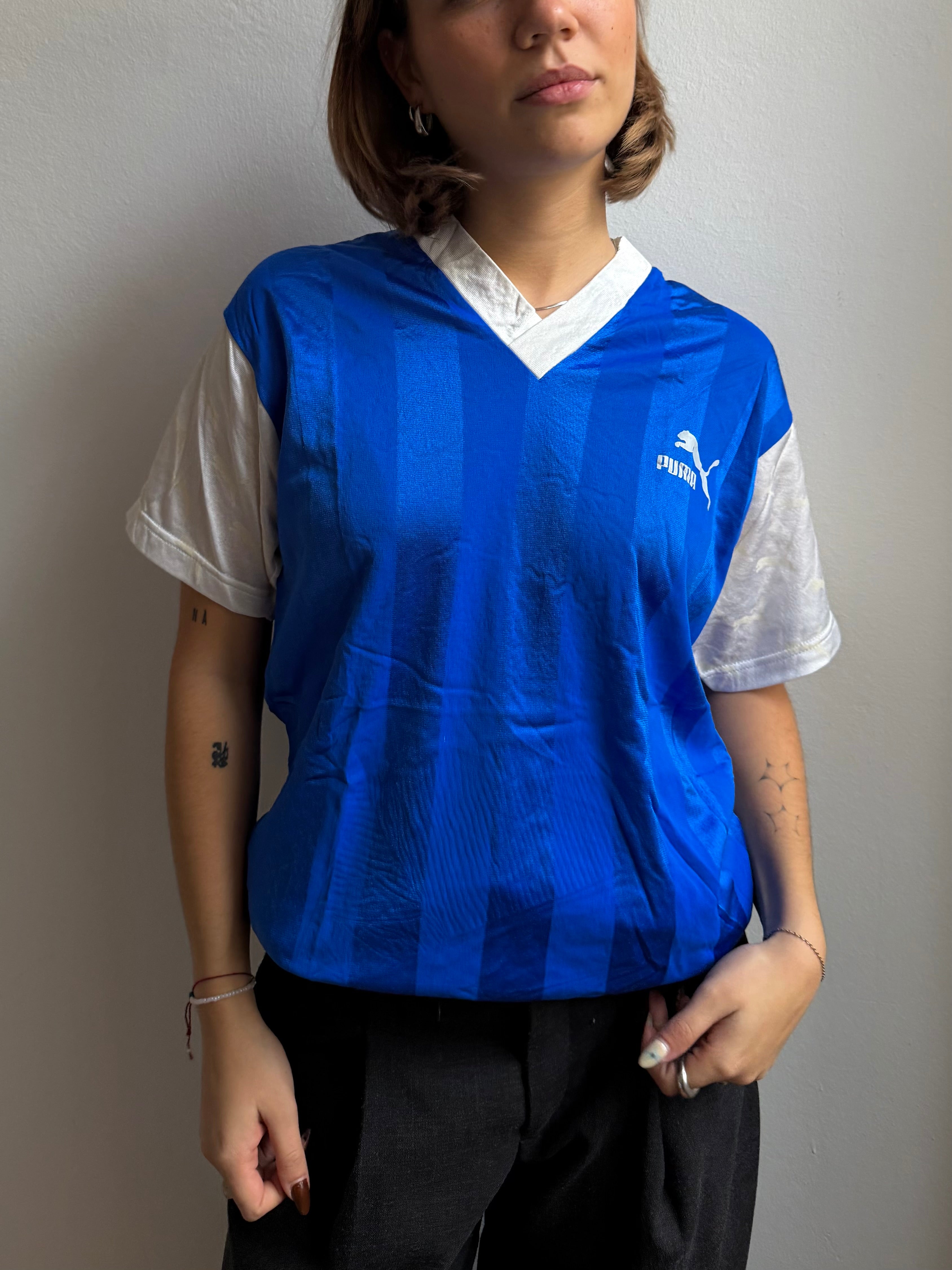 Puma Shortleeve T-Shirt Blue White Unisex - M