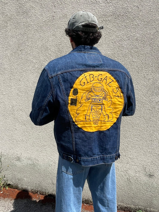 Levis Jeans Jacke mit gelben Rückenpatch