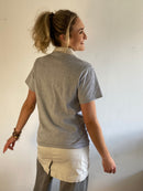 T-Shirt Vintage University Logo Front Print Grey Blue – M