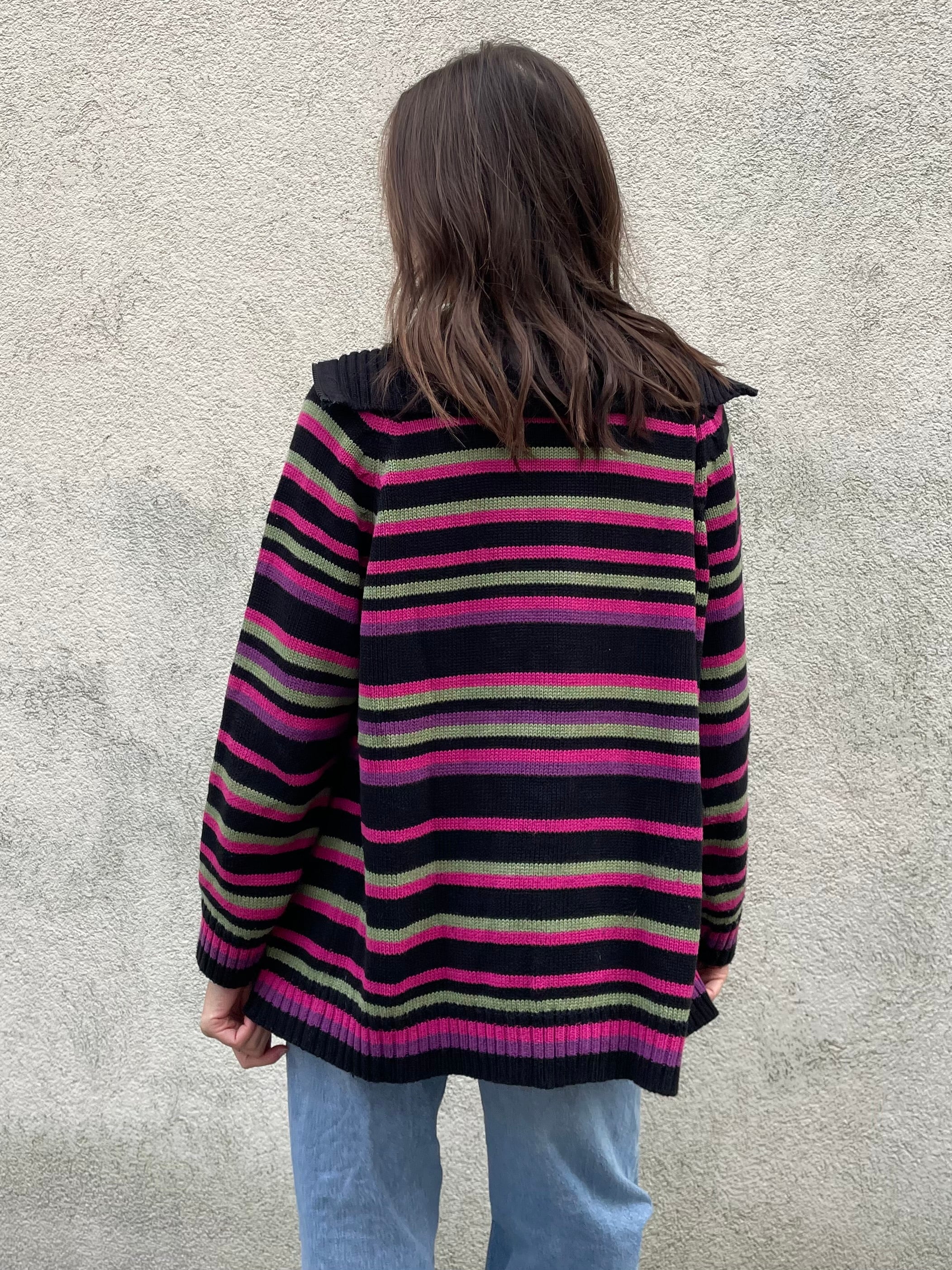 Gestreifte Strickweste - Kleiderhaufen - Default Title