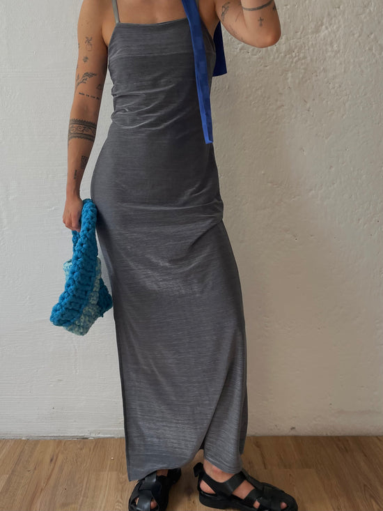 Gehäkelte große Handtasche Blau