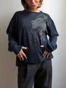 Oversized Longsleeve Shirt Darkblue Unisex - XL